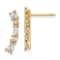 14K Yellow Gold with White Rhodium Polished and Diamond-cut Post Earrings