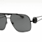 Versace Matte Black Aviator Frame / Dark Gray Lenses Sunglasses