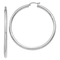 Rhodium Over 14k White Gold Polished 2 3/16" Tube Hoop Earrings