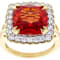 Lab-Created Padparadscha Sapphire And White Zircon Ring In 18K Gold Over
Sterling Silver 9.26ctw
