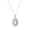 Barse Jewelry Blue Denim Dreams White Mother of Pearl Golden Pendant Necklace