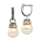 Sterling Silver Antiqued with 14K Accent 10mm Freshwater Cultured Pearl
Dangle Earrings