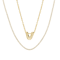 CZ Initial V Tennis Necklace And Pendant Set In 14K Gold Over Brass 4.05ctw