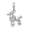Rhodium Over 14k White Gold Textured Poodle Dog Pendant