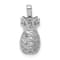 Rhodium Over 14k White Gold Diamond Pineapple Pendant