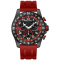 Seapro Men's Gallantry Black Dial, Red Rubber Strap Watch