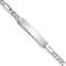 Rhodium Over 14k White Gold Polished Figaro Link ID Bracelet