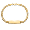 14k Yellow Gold Soft Diamond Shape Flat Curb Link ID Bracelet