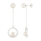 5-7mm white cultured freshwater pearl rhodium over sterling silver earrings