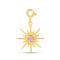 Lab Created White Sapphire 18k Yellow Gold Over Sterling Silver Mini Sun Charm