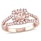 Morganite and Diamond 14K Rose Gold Bridal Ring 1.33ctw