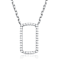 CZ Rectangle Station Necklace In Sterling Silver 16 Inch