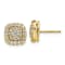 14K Yellow Gold Lab Grown Diamond SI1/SI2, G H I, Squared Halo Post Earrings