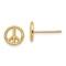 14k Yellow Gold Polished 8mm Peace Symbol Stud Earrings