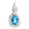 Rhodium Over 10k White Gold 1.40 ctw Pear Swiss Blue Topaz and Accent
Diamond Pendant