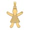 14k Yellow Gold Textured Laser Cut Girl Charm Pendant