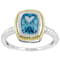 Aquamarine Color CZ Solitaire Ring In Sterling Silver 3.53ctw