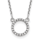 Rhodium Over 10k White Gold Diamond-Cut Cable Link Diamond Open Circle
18 Inch Necklace