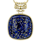 Lapis Lazuli Square Cushion Pendant Necklace In 18K Gold Over Sterling Silver