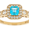 Blue Apatite And White Zircon Ring In 18K Gold Over Sterling Silver 1.50ctw