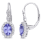 2.33ctw Tanzanite, White Topaz And Diamond Accent 14k White Gold Earrings