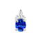 14K White Gold Oval Tanzanite and Diamond Pendant 0.36ctw
