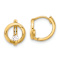 14k Yellow Gold Polished Cubic Zirconia 7/16" Circle Hoop Earrings