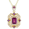 Grape Color Garnet, Purple Rhodolite And White Zircon Pendant Necklace
In 18K Gold Over Sterling Silver 1.93ctw