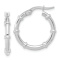 Rhodium Over 14k White Gold 13/16" Polished Fancy Hoop Earrings