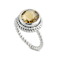 Citrine Twisted Band Solitaire Ring In Sterling Silver 3.85ct