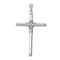 Rhodium Over 14k White Gold with Center Wrap Tube Cross Pendant