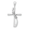 Rhodium Over 14k White Gold Diamond Cross Pendant