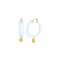 14K Yellow Gold Over Sterling Silver Acrylic Mini Flower Charm Hoop
Earrings in Blue