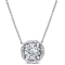 Aquamarine & Diamond 10K White Gold Pendant With Chain 1.27ctw
