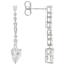 CZ Round And Pear Drop Earrings In Platinum-Enhanced Sterling Silver 3.66ctw