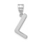 Rhodium Over 14k White Gold Polished Bubble Letter L Initial Pendant
