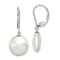 Rhodium Over Sterling Silver 12-13mm Freshwater Cultured Coin Pearl
Leverback Earrings