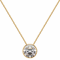 White Cubic Zirconia 14k Yellow Gold Pendant With Chain 1.50ctw