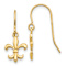 14k Yellow Gold Fleur-de-lis Dangle Earrings