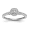 Rhodium Over 14K White Gold Lab Grown Diamond Cluster Engagement Ring 0.185ctw