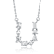 Initial U Mixed Cut CZ Pendant Necklace In Sterling Silver 18 Inch