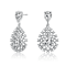 Pear Shape CZ Lace Cluster Drop Earrings In Sterling Silver