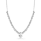 Rachel Zoe CZ Tennis Necklace with Pear Center Stone in Rhodium Over
Sterling Silver