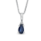 0.23ctw Pear Shaped Blue Sapphire and Round White Diamond Accent Pendant
14k White Gold