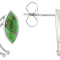 Green Turquoise Sterling Silver Earrings 10x4mm
