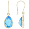 Swiss Blue 14k Yellow Gold Dangle Earrings 7.00ctw