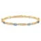 14k Yellow Gold and Rhodium Over 14k Yellow Gold Blue Topaz and Diamond Bracelet