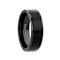 VULCAN Flat Black Tungsten Ring with Brushed Center & Polished Edges 7mm