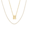 CZ Initial E Tennis Necklace And Pendant Set In 14K Gold Over Brass 4.05ctw