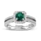 0.85ctw Diamond and Emerald Ring 14k White Gold Gold